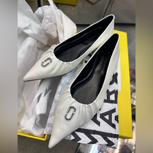 NWT! NEW! Marc Jacobs The Ali Ballerina Flat -Women White - Picture 2 of 8